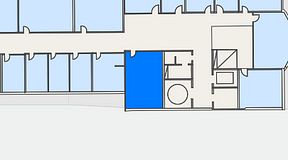 
							Planritning för Kontoret Globen, 1 privata rum, 23 m²
