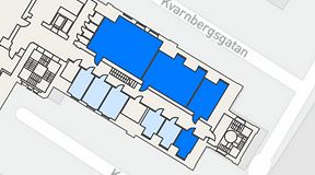 
							Planritning för iOffice Sjöbefälsskolan, 4 privata rum, 143 m²
