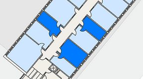 Planritning för Regus Almedal, 3 privata rum, 46 m²