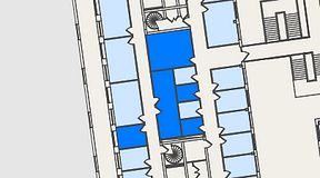 
							Planritning för Spaces Nordenskiöldsgatan, 5 privata rum, 59 m²