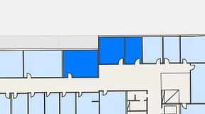 Planritning för Kontoret Globen, 3 privata rum, 47 m²