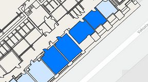 
							Planritning för United Spaces Uppsala, 4 privata rum, 80 m²