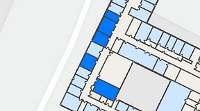 
							Planritning för Quick Office Älvsjö, 5 privata rum, 84 m²