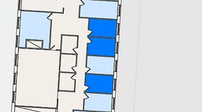 Planritning för FirstOffice Åby Arena, 3 privata rum, 42 m²