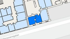 
							Planritning för Entreprenörsgatan Hasselbladshuset, 2 privata rum, 19 m²