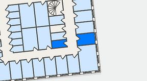 
							Planritning för QuickOffice Kista, 2 privata rum, 14 m²