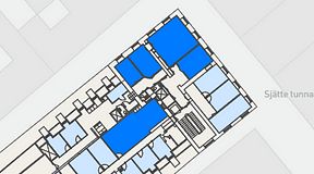 
							Planritning för Spaces Gamla Stan, 5 privata rum, 146 m²